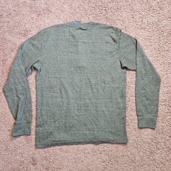 NWT St Johns Bay Henley Shirt Men L Olive Green Long Sleeve Buttons Casual - Picture 2 of 13